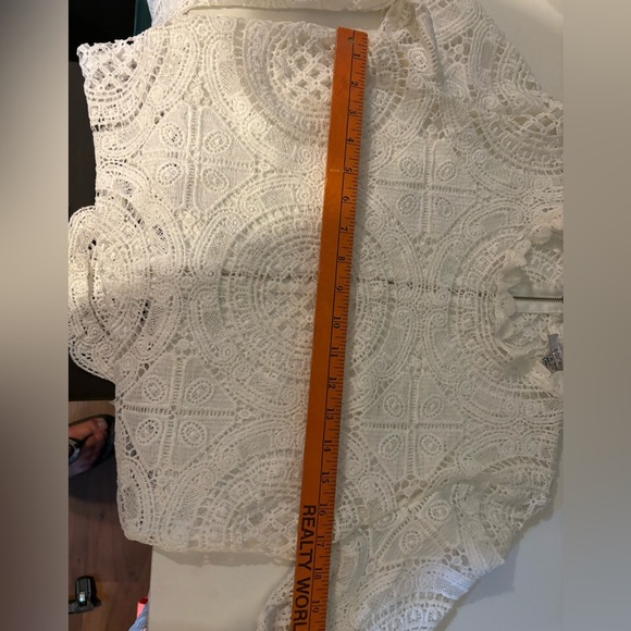 Bashe White Cream Embellished Blouse with Mandarin Collar - Picture 4 of 5